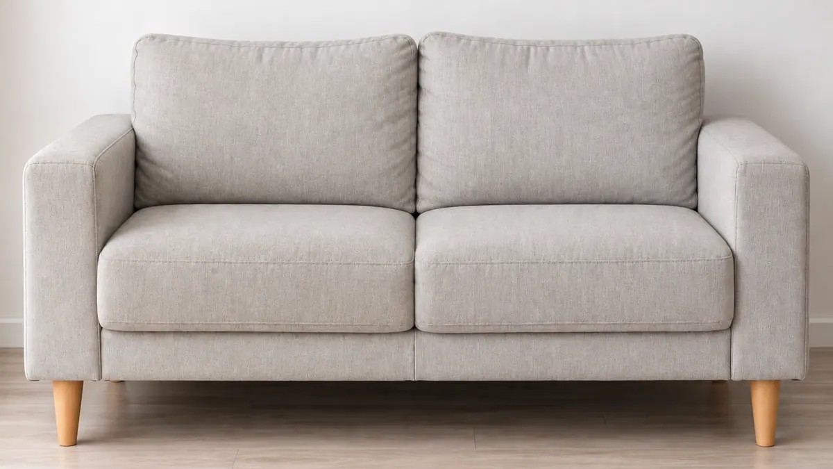 Same couch after steam cleaning, stains lifted and fabric refreshed